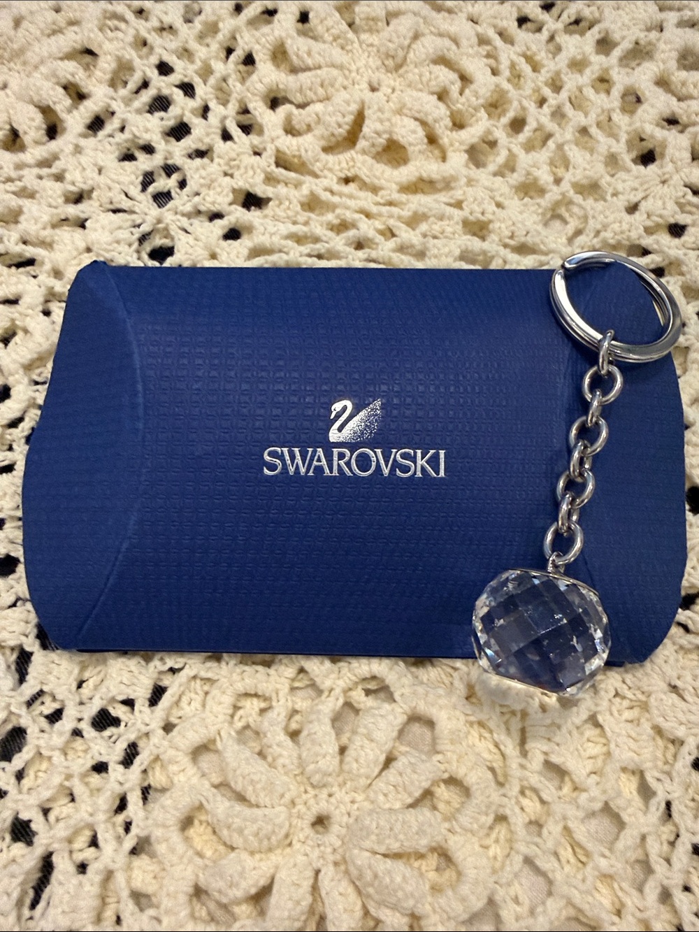 Swarovski  Faceted Crystal Keyring W/Box